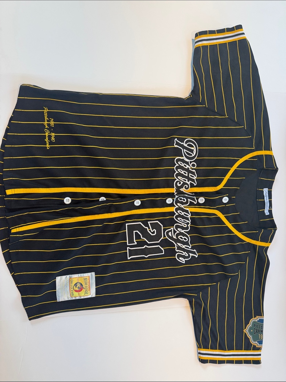 Pittsburgh Crawford 1936 Black and Gold yellow baseball Men's Jersey Sz med